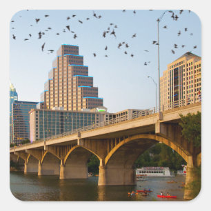 Austin, Texas with Bats Square Sticker