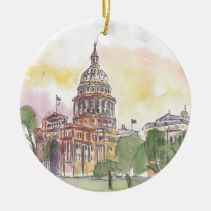 Austin Texas with Capitol Ceramic Ornament