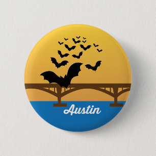 Austin Texas World Famous Bat Bridge Button