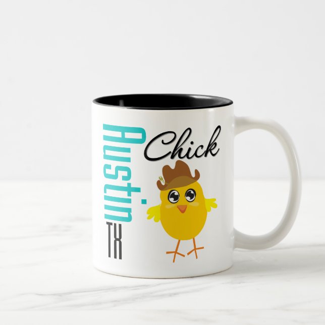 Austin TX Chick-2 Two-Tone Coffee Mug (Right)