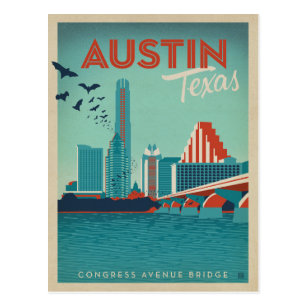 Austin, TX - Congress Avenue Bridge Postcard