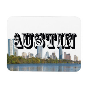 Austin TX Skyline with Austin in the Sky Magnet