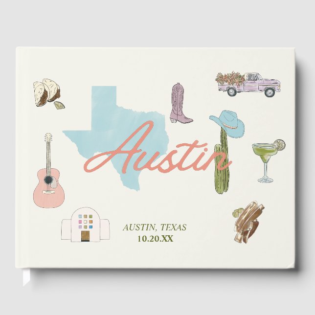 Austin, TX Wedding  Guest Book (Front)