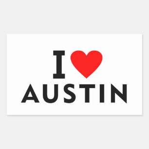 Austin United States America USA love city heart l Rectangular Sticker