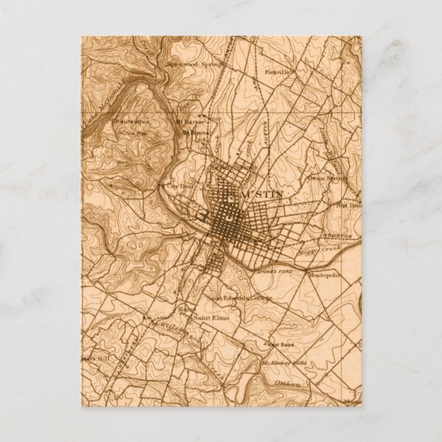 Austin Vintage map Postcard (Front)