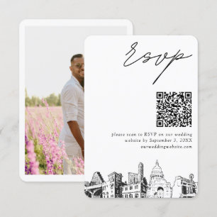 Austin Wedding RSVP QR Code Small Enclosure Card