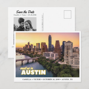 Austin Wedding Save the Date Downtown Postcard