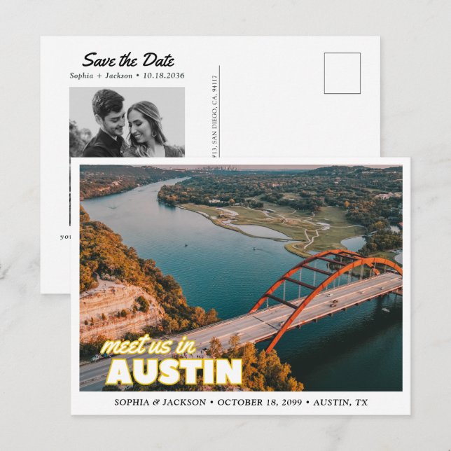 Austin Wedding Save the Date Postcard (Front/Back)