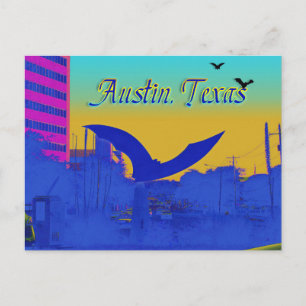 Austin's Bat Sculpture in Neon Postcard