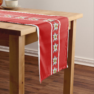 Austiran Flag Coloured Edelweiss Short Table Runne Runner