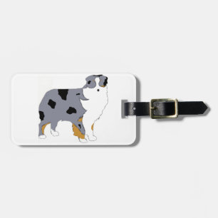 Austraiian Shepherd blue merle silo Luggage Tag
