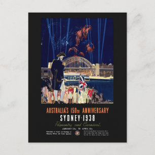 Australia 150th Anniversary Vintage Poster 1938 Postcard