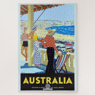 AUSTRALIA 1920s BONDI BEACH TRAVEL POSTER Jigsaw P Puzzle