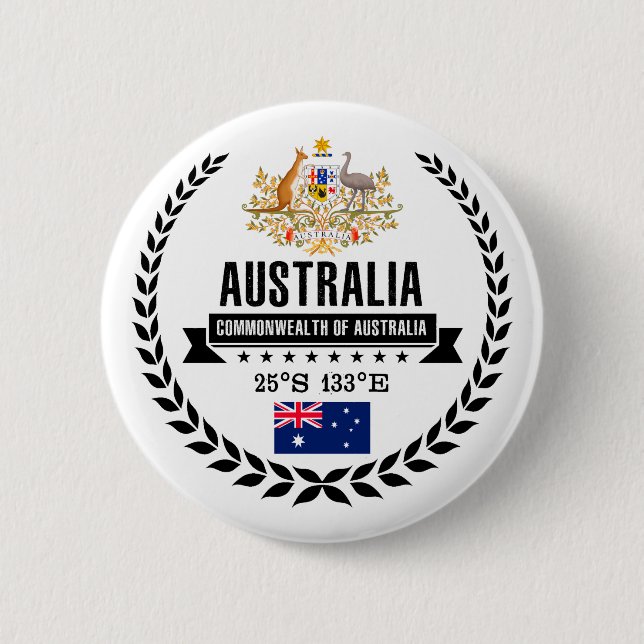 Australia 6 Cm Round Badge (Front)