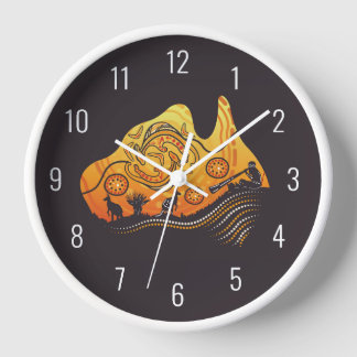 Australia Aboriginal Art Clock
