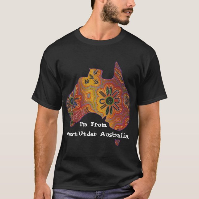 Australia Aboriginal Dot Art Custom Designed T-Shirt (Front)