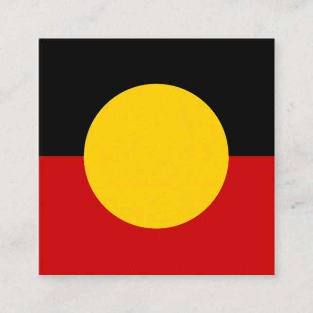 Australia Aboriginal Flag Square Business Card (Front)