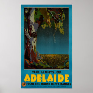 Australia Adelaide Restored Vintage Travel Poster
