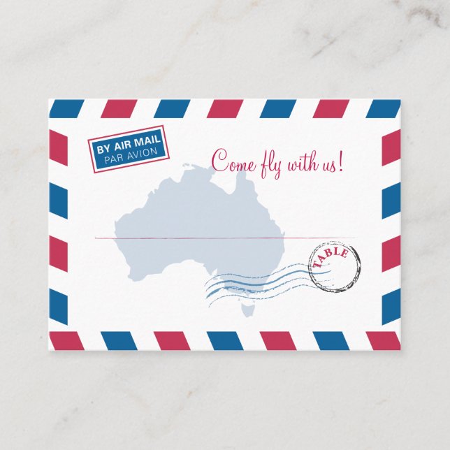 Australia Air Mail Escort/Seating Card Wedding (Front)