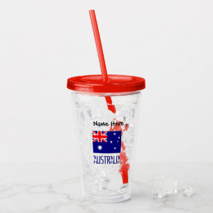 Australia and Australian Flag Personalised Acrylic Tumbler