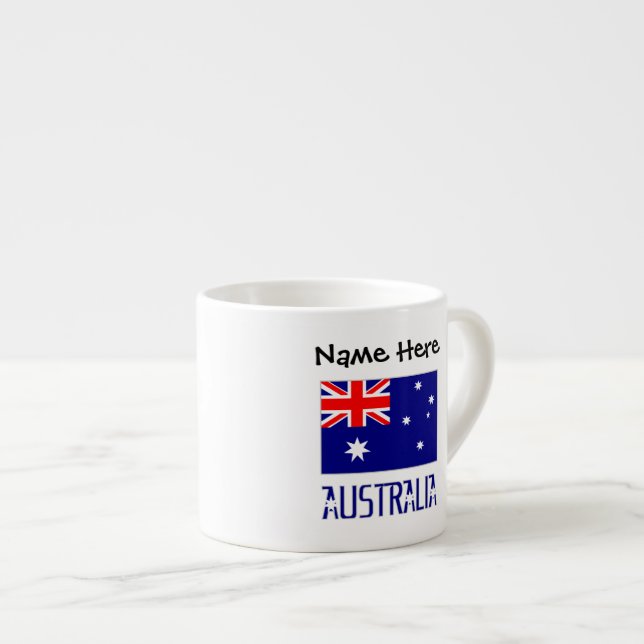 Australia and Australian Flag Personalised  Espresso Cup (Front Right)
