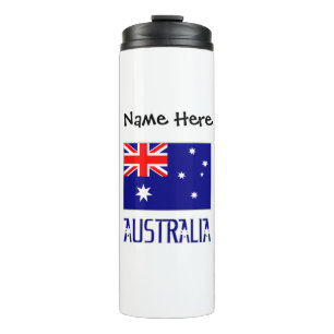 Australia and Australian Flag Personalised Thermal Tumbler