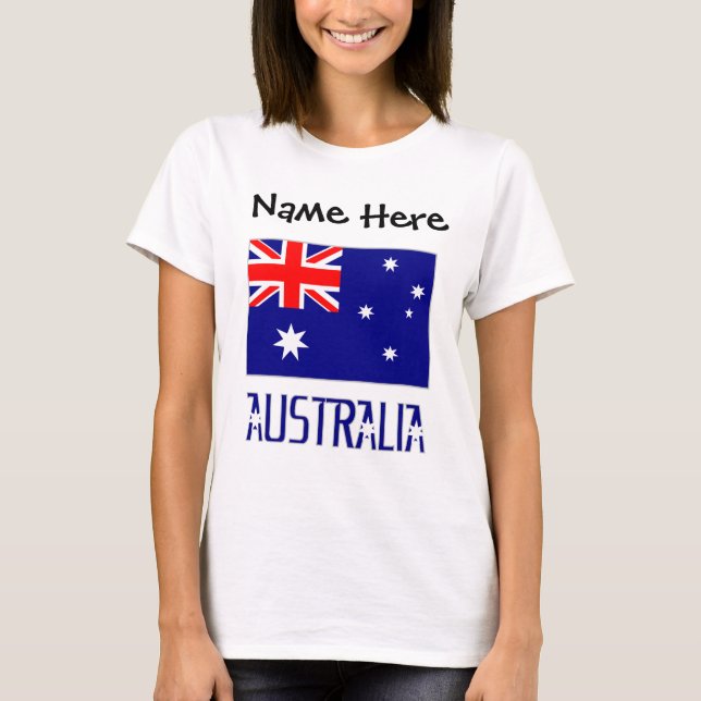 Australia and Australian Flag Personalised Women's T-Shirt (Front)