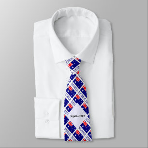 Australia and Australian Tiled with Name Neck Tie