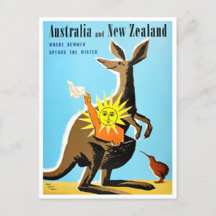 Australia and New Zealand vintage travel Postcard