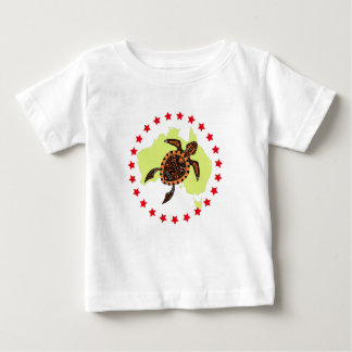 Australia And Sea Turtle In Circle Of Stars Baby T-Shirt