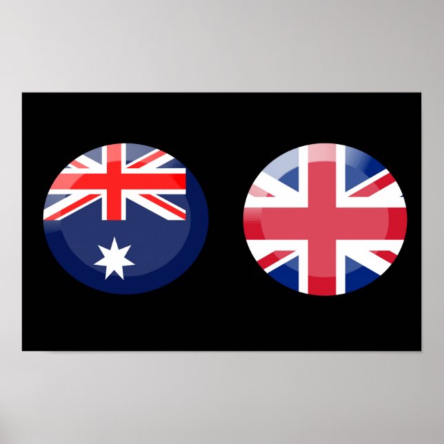 Australia and UK flags Poster (Front)