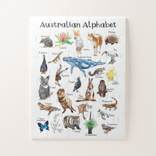 Australia Animals Alphabet  Jigsaw Puzzle (Vertical)