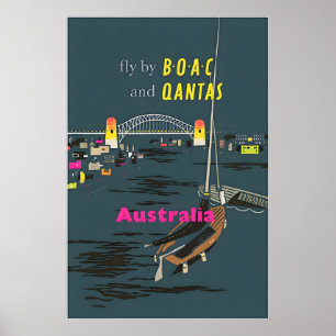 Australia Art Australian Travel Print BOAC and