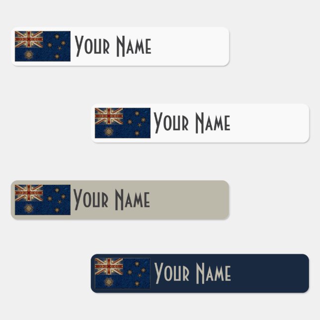 Australia Art Deco Flag | Waterproof Name Label (Group)