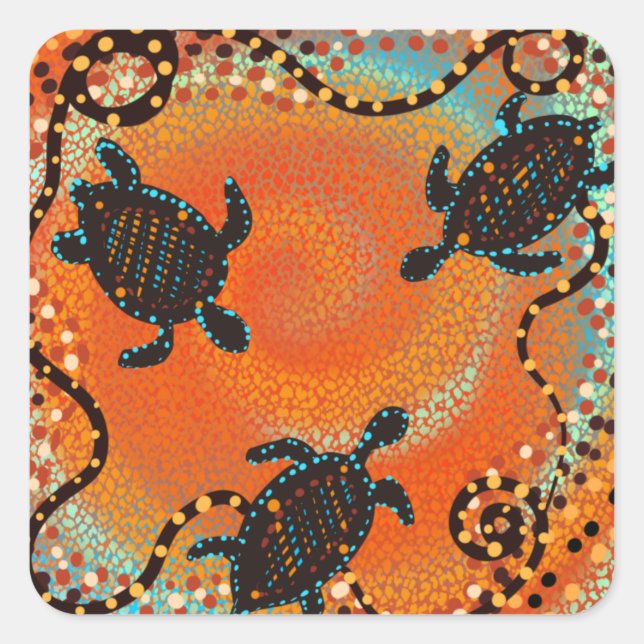 AUSTRALIA ART       SQUARE STICKER (Front)