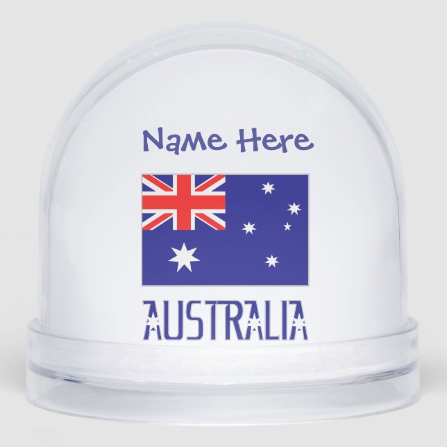 Australia Australian Flag Blue Personalisation  Snowglobe (Front)