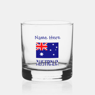 Australia Australian Flag Blue Personalisation Whiskey Glass
