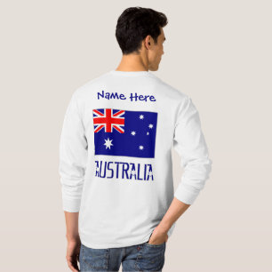 Australia Australian Flag Blue Personalised Men's T-Shirt