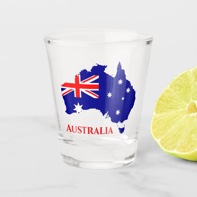 Australia Australian Flag Map Shot Glass (Front)