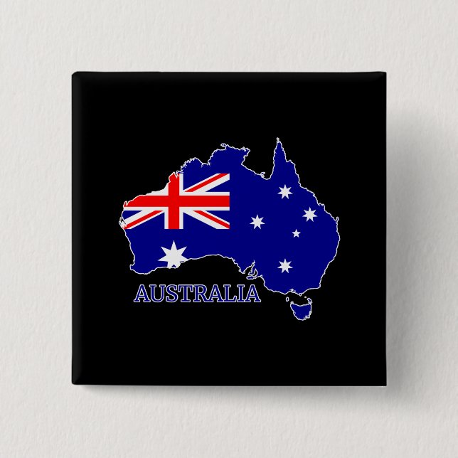 Australia Australian Flag Map Travel 15 Cm Square Badge (Front)