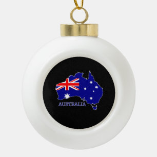 Australia Australian Flag Map Travel Ceramic Ball Christmas Ornament