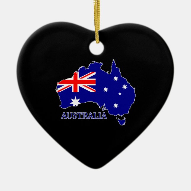 Australia Australian Flag Map Travel Ceramic Ornament (Front)
