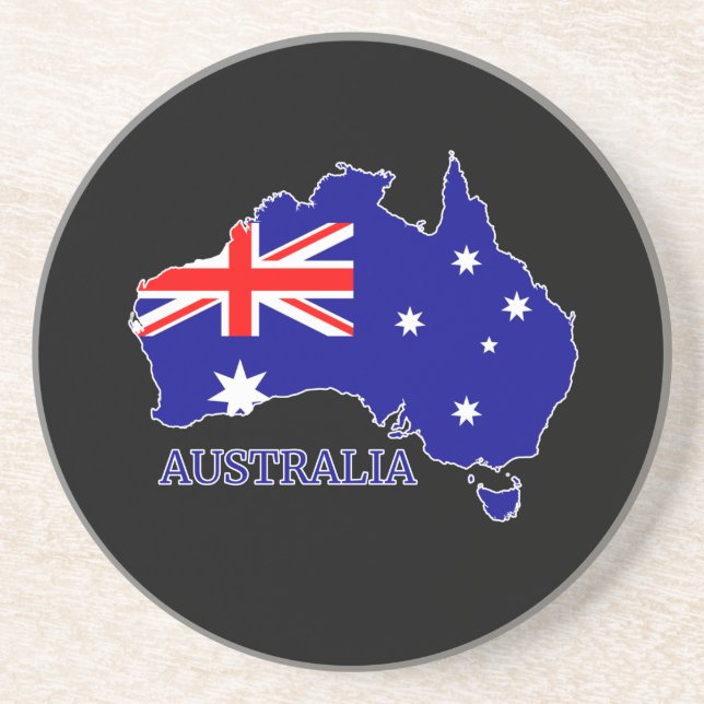 Australia Australian Flag Map Travel Coaster (Front)