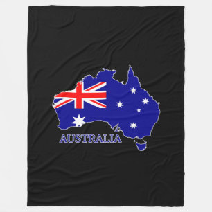 Australia Australian Flag Map Travel Fleece Blanket