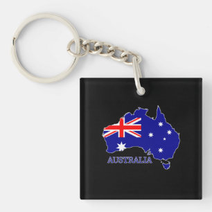 Australia Australian Flag Map Travel Key Ring