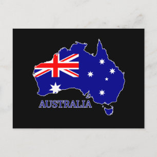 Australia Australian Flag Map Travel Postcard
