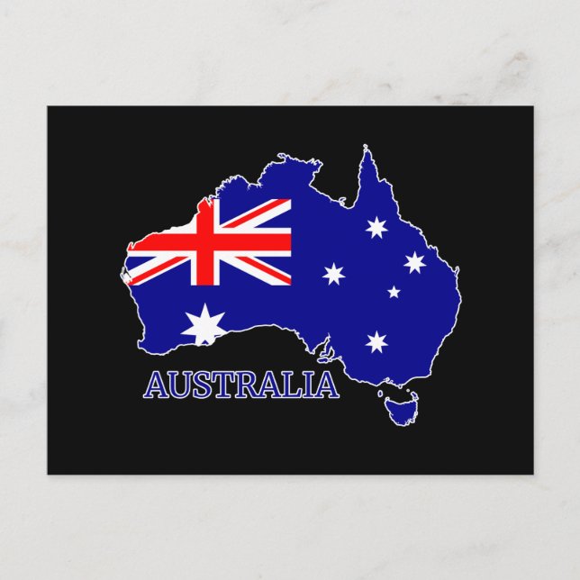 Australia Australian Flag Map Travel Postcard (Front)