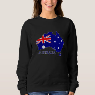 Australia Australian Flag Map Travel Sweatshirt