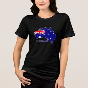 Australia Australian Flag Map Travel Tri-Blend Shirt