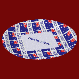 Australia Australian Flag Tiled Blue Personalised Paper Plate